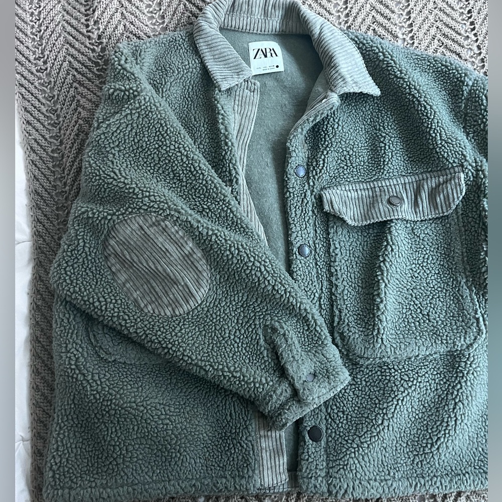 Green fluffy sweater